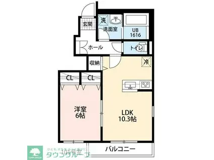 コントレイルII(1LDK/1階)の間取り写真