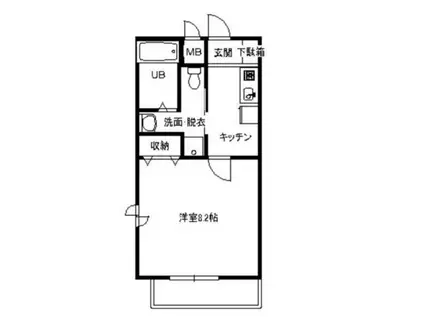 ヴェルネージュ(1K/1階)の間取り写真