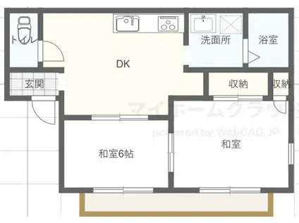 ファミール向敷地(2DK/2階)の間取り写真
