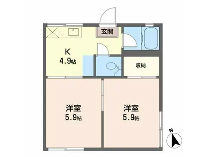 中村ハイツNO.1(2K/2階)の間取り写真