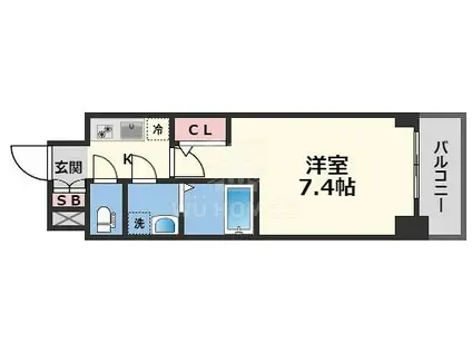 アプリーレ中之島(1K/12階)の間取り写真