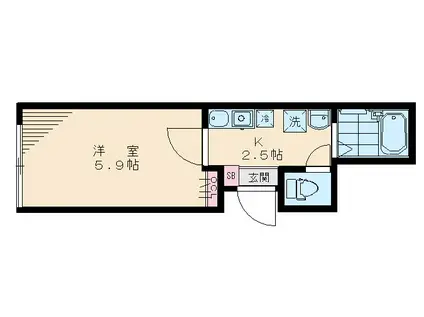大泉学園イースト-Y2(1K/2階)の間取り写真