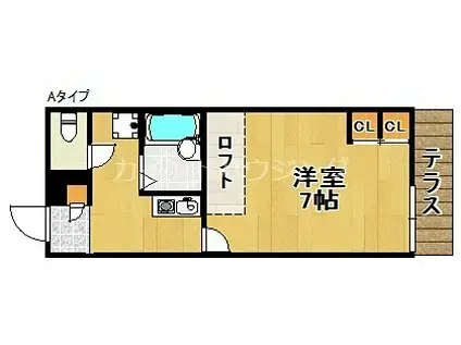 レオパレスパルフェII(1K/2階)の間取り写真