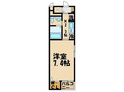 アウローラBB(1K/3階)の間取り写真