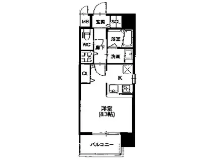 スプランディッド野江(ワンルーム/2階)の間取り写真