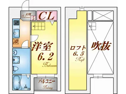 ART OCEAN(1K/2階)の間取り写真