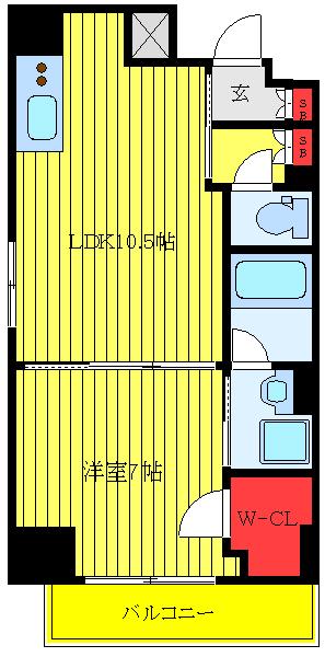 パークアクシス板橋本町(1LDK/10階)の間取り写真
