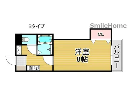 NCOURT東粉浜(1K/3階)の間取り写真
