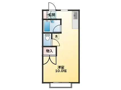 ベルメゾン鷺沼(ワンルーム/2階)の間取り写真