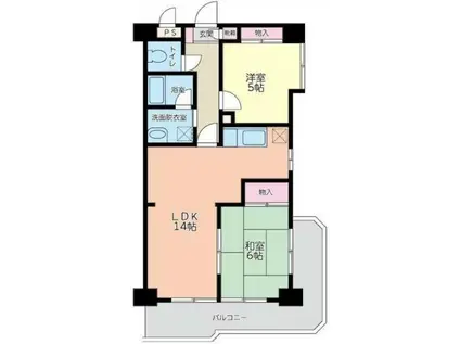 プレステージ市ヶ尾(2LDK/3階)の間取り写真