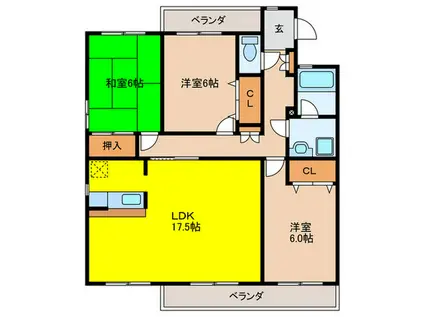 コモードⅡ(3LDK/2階)の間取り写真