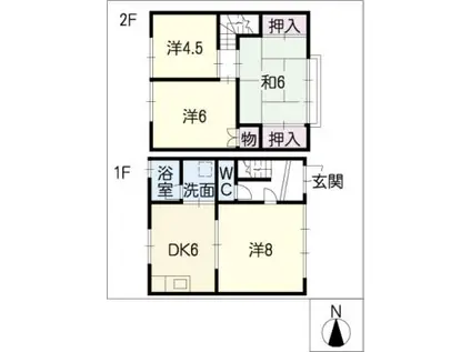 タウンハウス安田(4DK/2階)の間取り写真