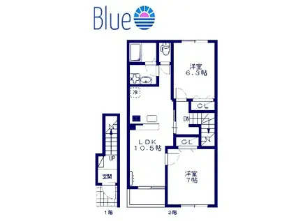 BEL TRAMONTO(2LDK/2階)の間取り写真