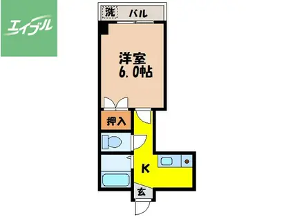 ベルシティブルナス(1K/5階)の間取り写真