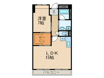 ユーレジデンス武庫川(1LDK/4階)の間取り写真