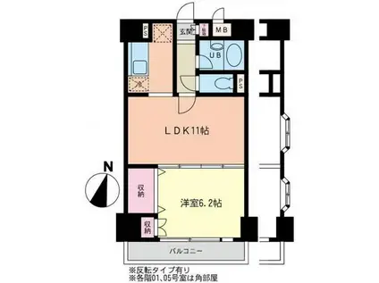 モルペウス横浜(1LDK/9階)の間取り写真