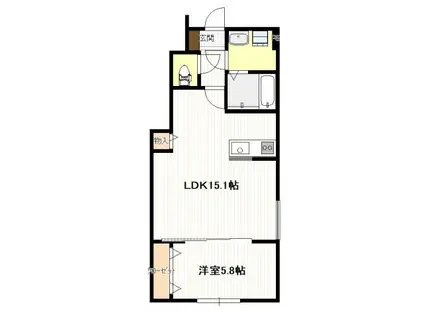 物見東2丁目アパート(1LDK/1階)の間取り写真