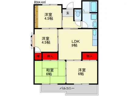 ラルゼブラン(4LDK/1階)の間取り写真