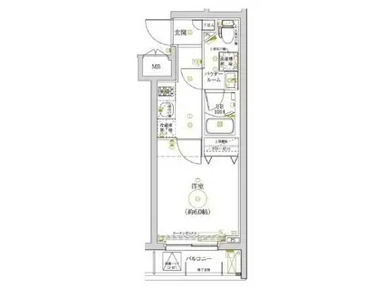 ルミード横濱山手(1K/3階)の間取り写真