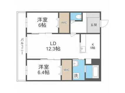 BAMBINO 山の手(2LDK/3階)の間取り写真