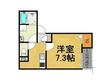 LECOCON弥富III(1K/1階)の間取り写真