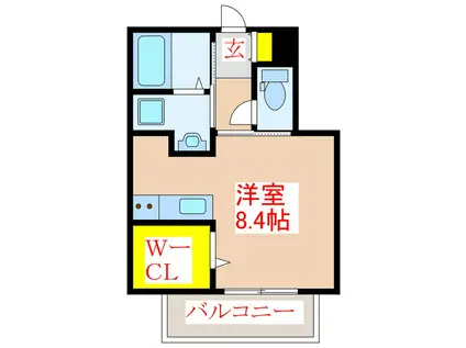 LAND HILLS(ワンルーム/4階)の間取り写真