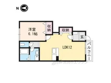 エバーブライト(1LDK/1階)の間取り写真