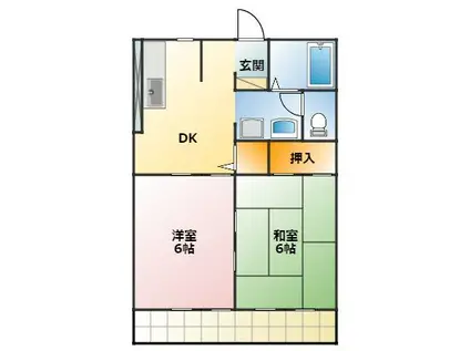 ユトリロ牟呂水神(2DK/2階)の間取り写真