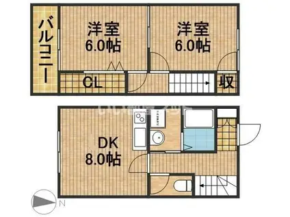 デュークス将監(2DK/1階)の間取り写真
