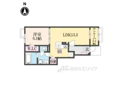 リベルタ美園(1LDK/1階)の間取り写真