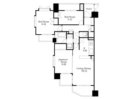 ステイツ鶴ヶ峰(3LDK/5階)の間取り写真