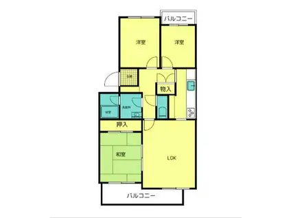 プレステージ柏(3LDK/3階)の間取り写真