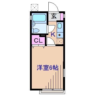 エスポワール2(1K/1階)の間取り写真