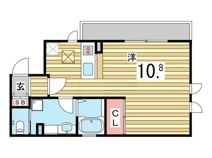 アークコート松本通(ワンルーム/2階)の間取り写真