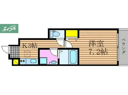 トスカ北方B棟(1K/1階)の間取り写真