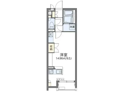 レオネクストホワイトヒルズIII(ワンルーム/1階)の間取り写真