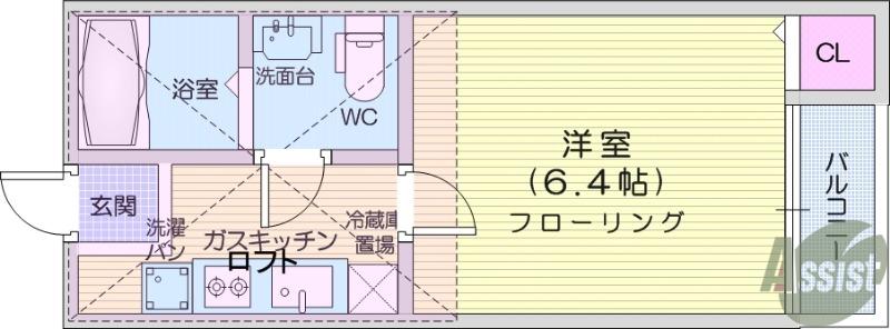 TNメゾン(1K/1階)の間取り写真