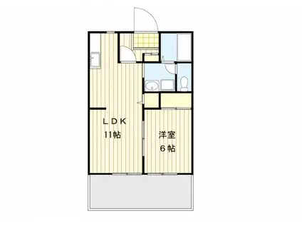 ビーライン・パル(1LDK/2階)の間取り写真