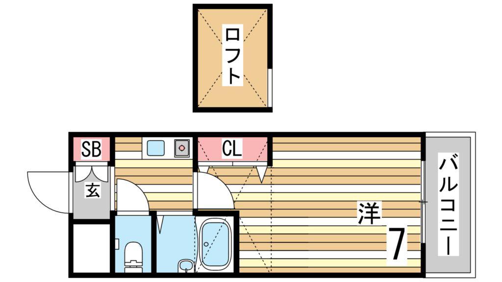 ローテローゼ本山(1K/3階)の間取り写真