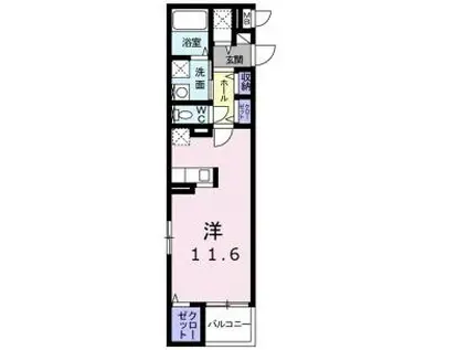 プレミアムコート(ワンルーム/3階)の間取り写真