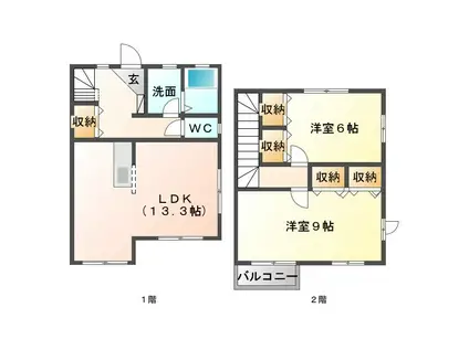 ザ・コートプログレス(2LDK/2階)の間取り写真