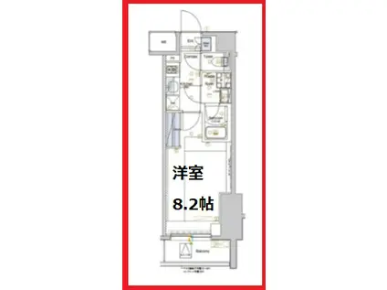 シーフォルムモリシタ(1K/9階)の間取り写真