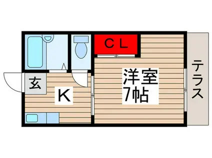 コーポあらくA棟(1K/2階)の間取り写真