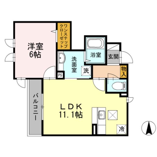 メゾン・サンセリテ(1LDK/1階)の間取り写真