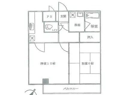 寿屋ビル(2K/4階)の間取り写真
