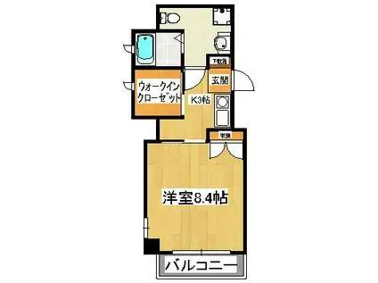 ジュモー京成船橋(1K/5階)の間取り写真