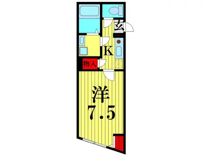 MQUARTO五反野(1K/1階)の間取り写真