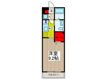 ユグランス北浦和(1K/1階)の間取り写真