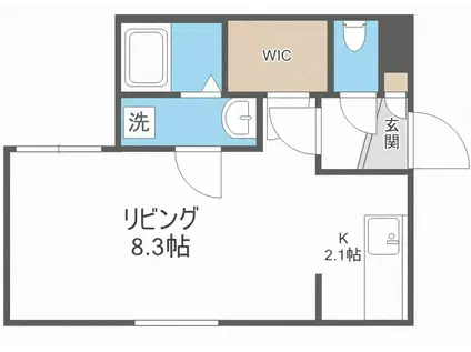 クレストII(1K/1階)の間取り写真