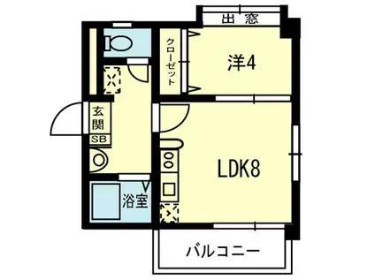 ロイヤルコート健軍(1LDK/1階)の間取り写真